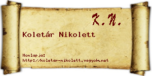 Koletár Nikolett névjegykártya